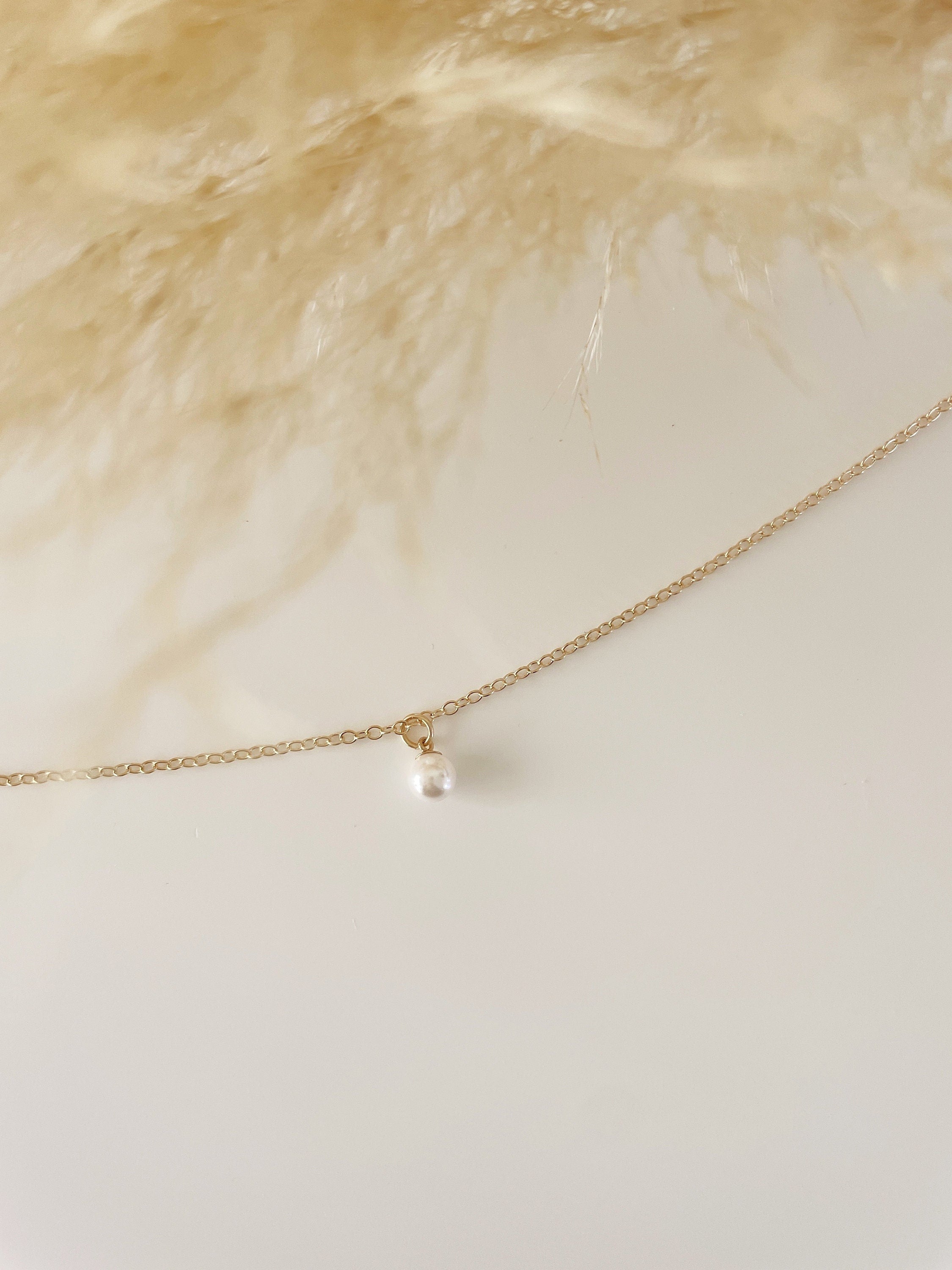 ISLA FRESHWATER drop PEARL necklace/14k gold filled necklace/choker/dainty necklace/gold filled jewelry/layering neclacke/simple necklace