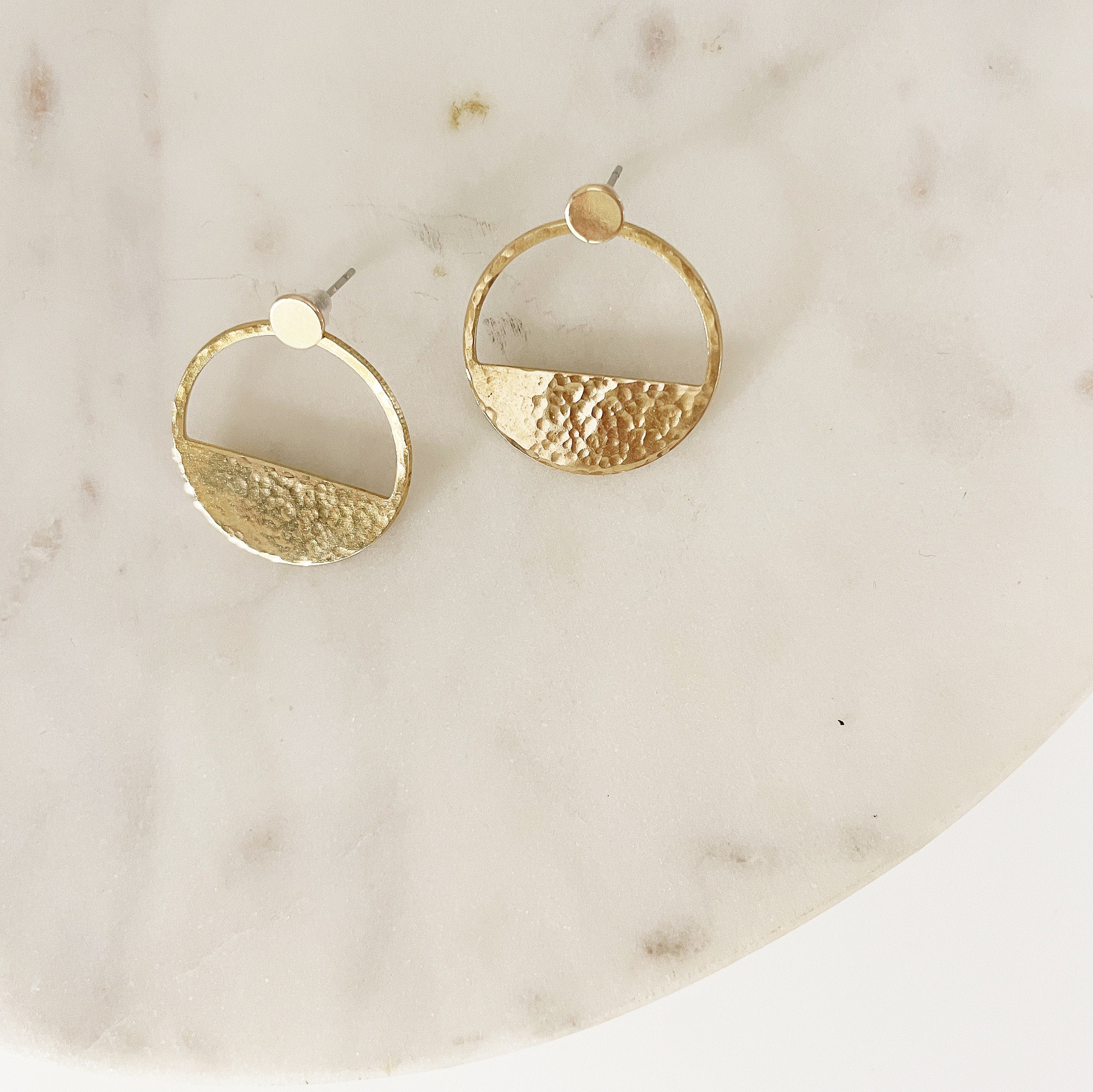 MIRA minimalist segment hoop EAR JACKET studs/earring jacket/half moon studs/minimalist earrings/hypoallergenic earrings/nordymade