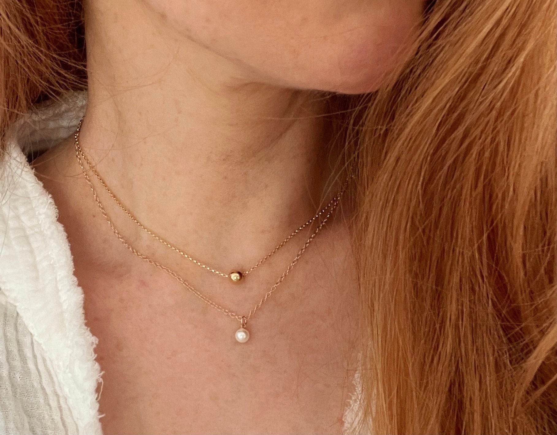 ISLA FRESHWATER drop PEARL necklace/14k gold filled necklace/choker/dainty necklace/gold filled jewelry/layering neclacke/simple necklace