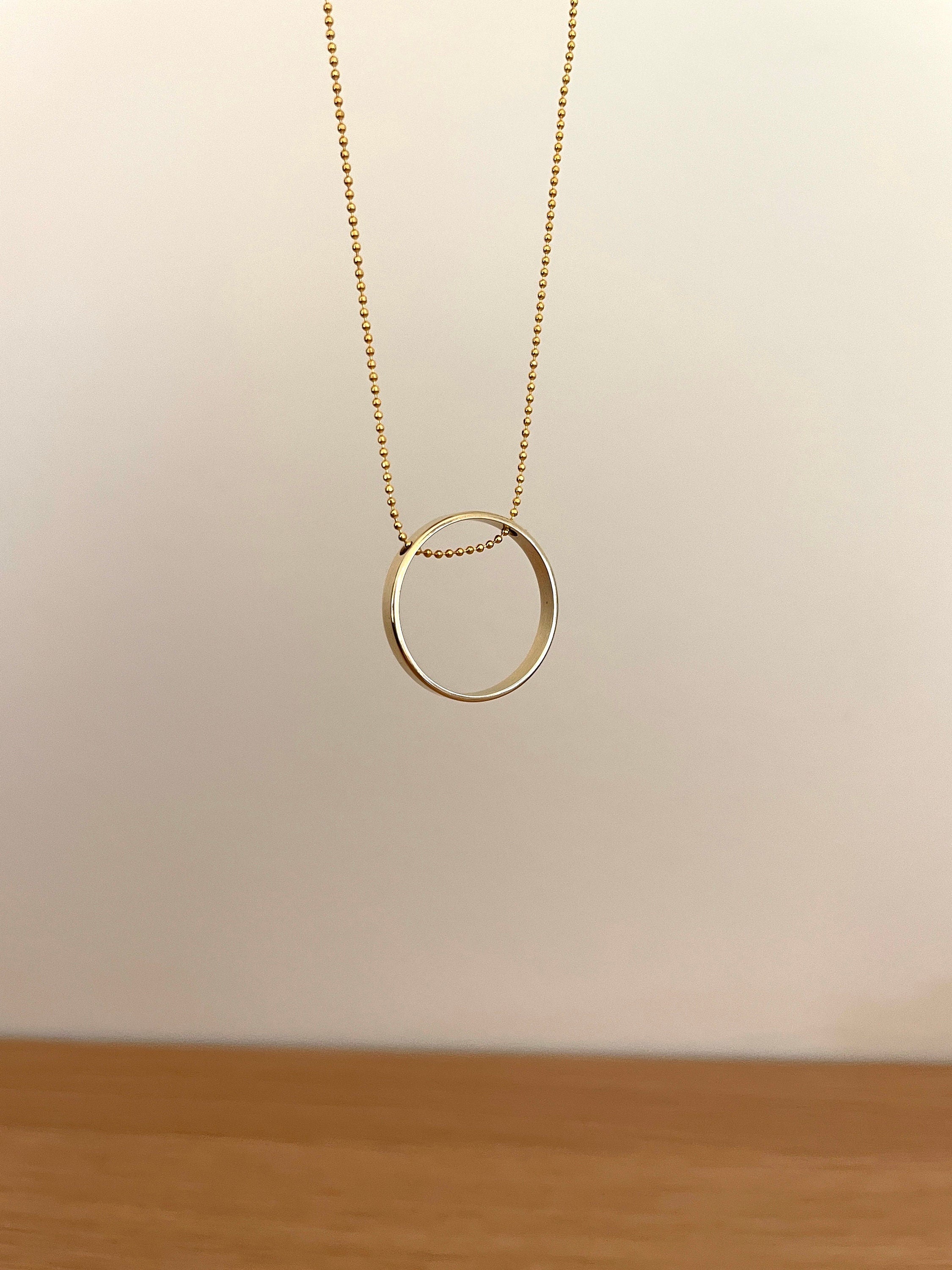 AGNES Medium drop CIRCLE NECKLACE /minimalist necklace /modern necklace/ ring necklace/ layering necklace/valentines gift/nordymade